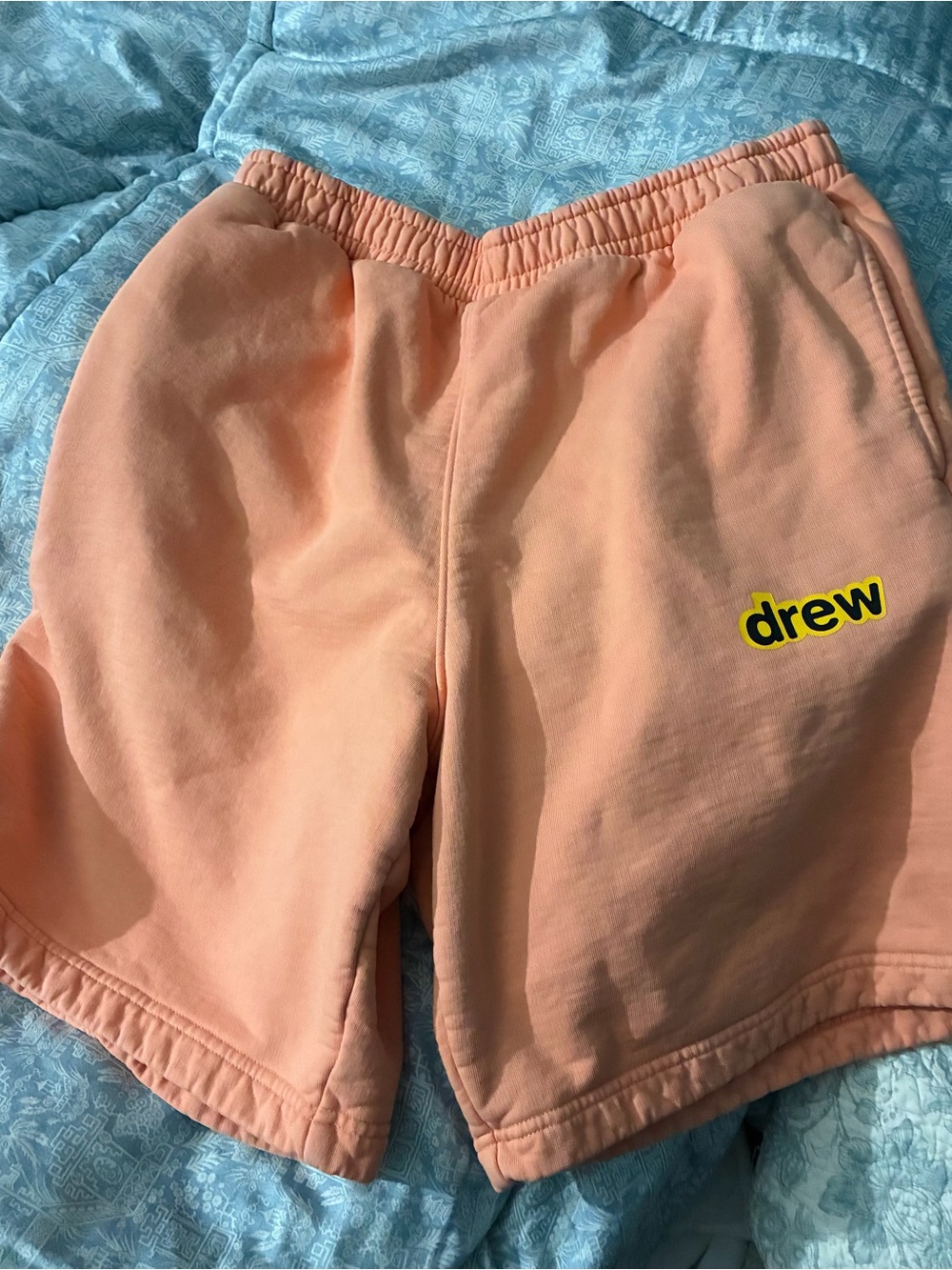 Drew House Orange Secret Sweat Shorts Men’s Medium Justin Bieber Logo